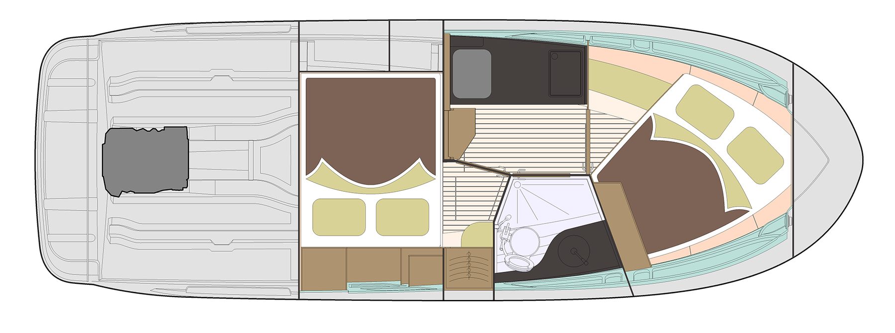 Marex 310 Sun Cruiser Accommodation layout