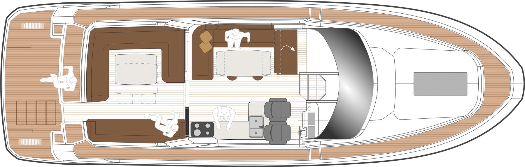 Marex 440 Scandinavia Cockpit and main-deck layout