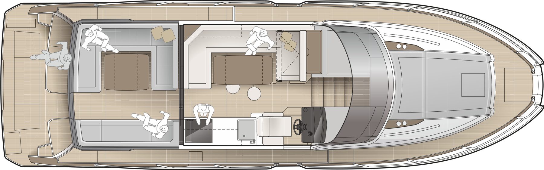 Marex 390 Cockpit and saloon layout